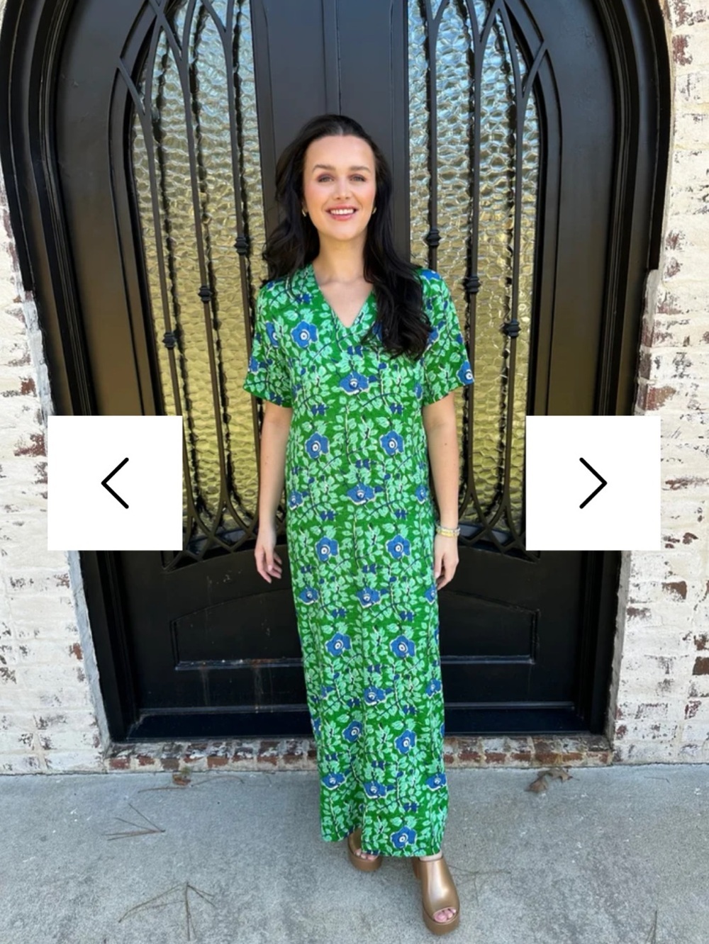 Fitzroy & Willa Edith Floral Maxi Dress in Green NEW